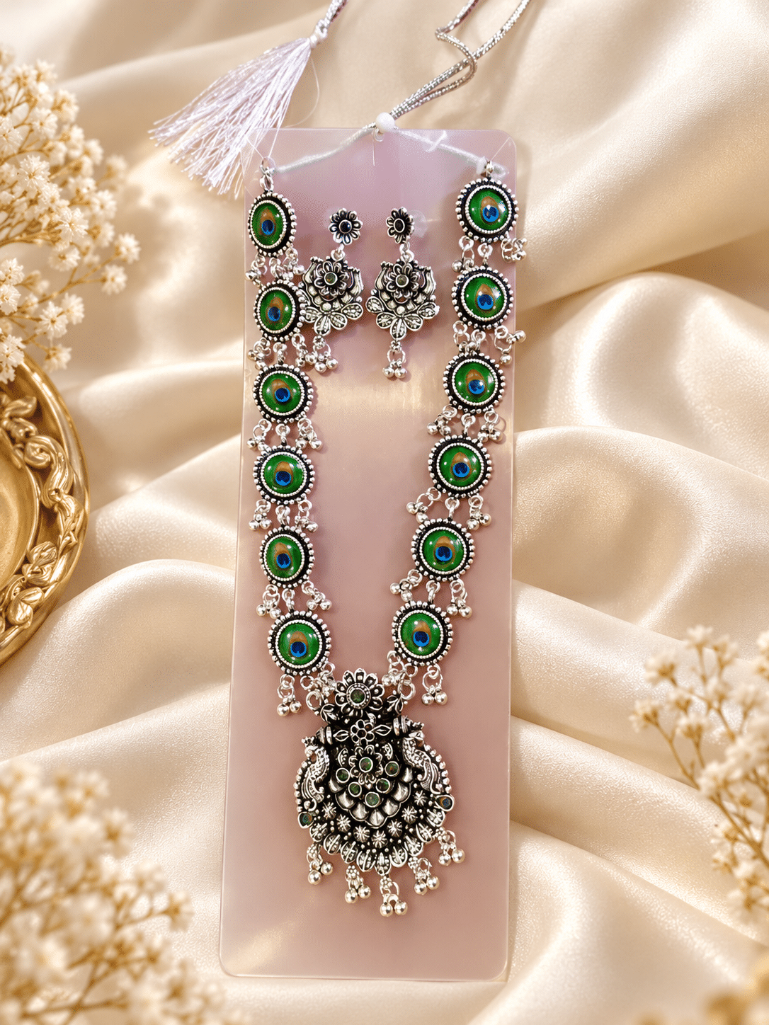 Garba Oxidized Silver Necklace Set