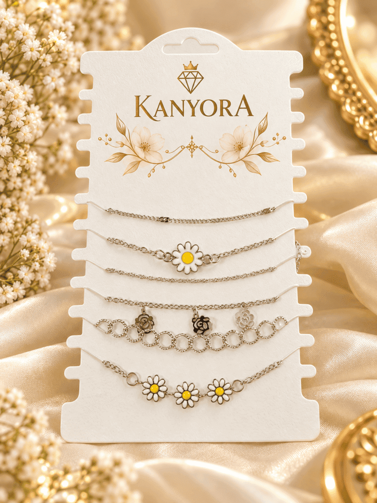 Kanyora Daisy Charm Anklet Set